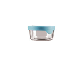 Mineral Blue 2C Glass Storage Container Round True Seal
