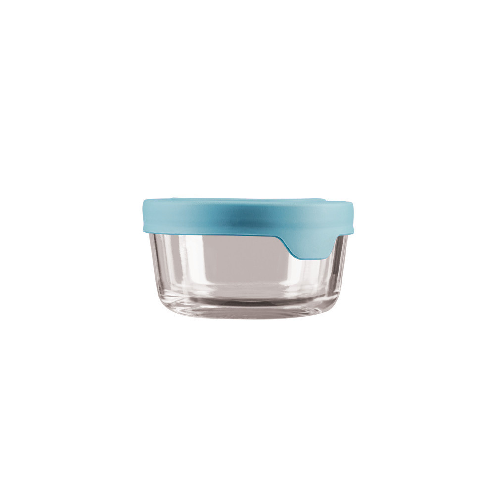 Mineral Blue 2C Glass Storage Container Round True Seal