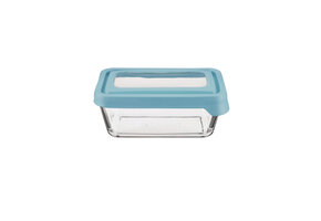 Mineral Blue 4.75C Glass Storage Container Rectangle True Seal
