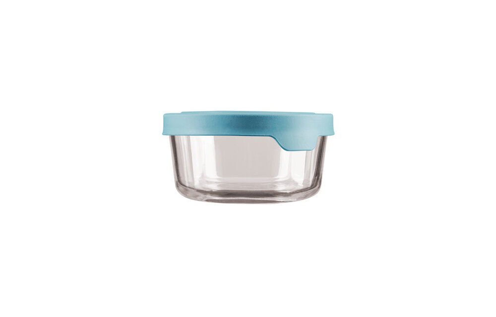 Mineral Blue 4C Glass Storage Container Round True Seal