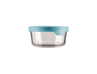 Mineral Blue 4C Glass Storage Container Round True Seal