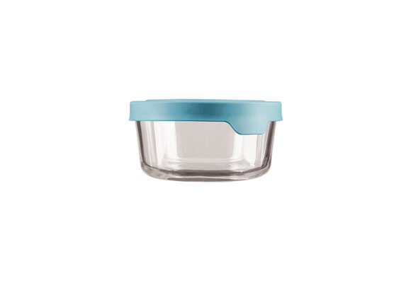 Mineral Blue 4C Glass Storage Container Round True Seal