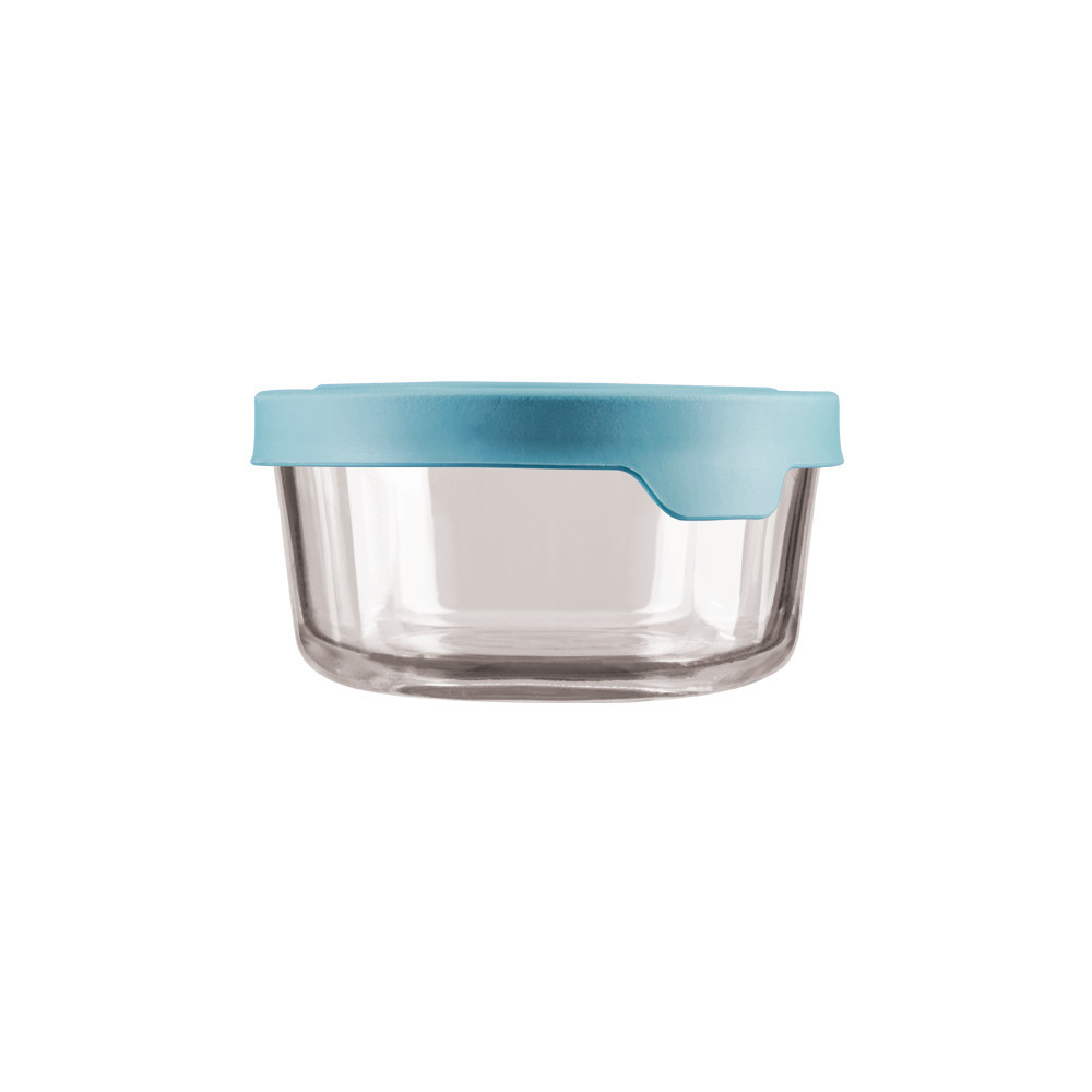 Mineral Blue 4C Glass Storage Container Round True Seal