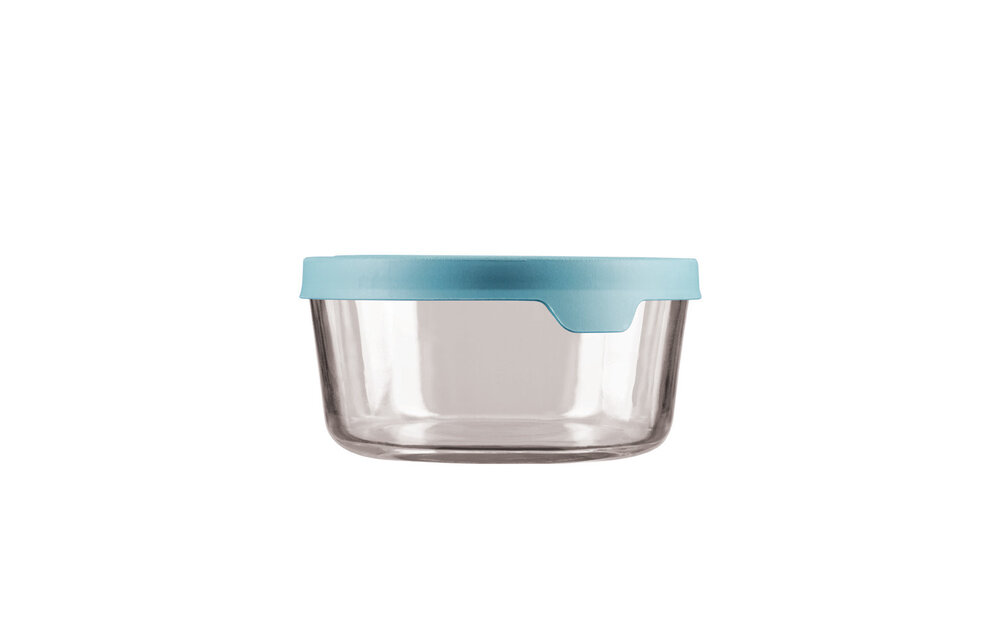 Mineral Blue 7C Glass Storage Container Round True Seal