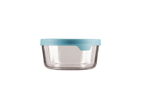 Mineral Blue 7C Glass Storage Container Round True Seal