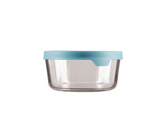 Mineral Blue 7C Glass Storage Container Round True Seal