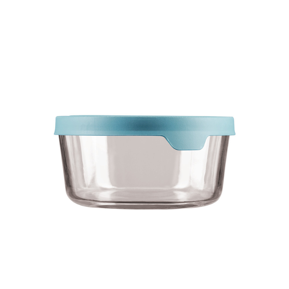 Mineral Blue 7C Glass Storage Container Round True Seal
