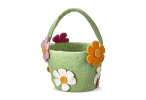 Felt Bunny + Flowers Easter Basket