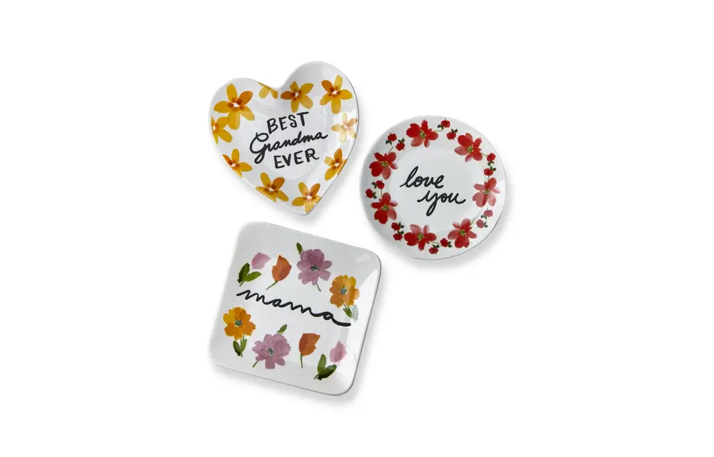 Sentiments Trinket Dishes Multi