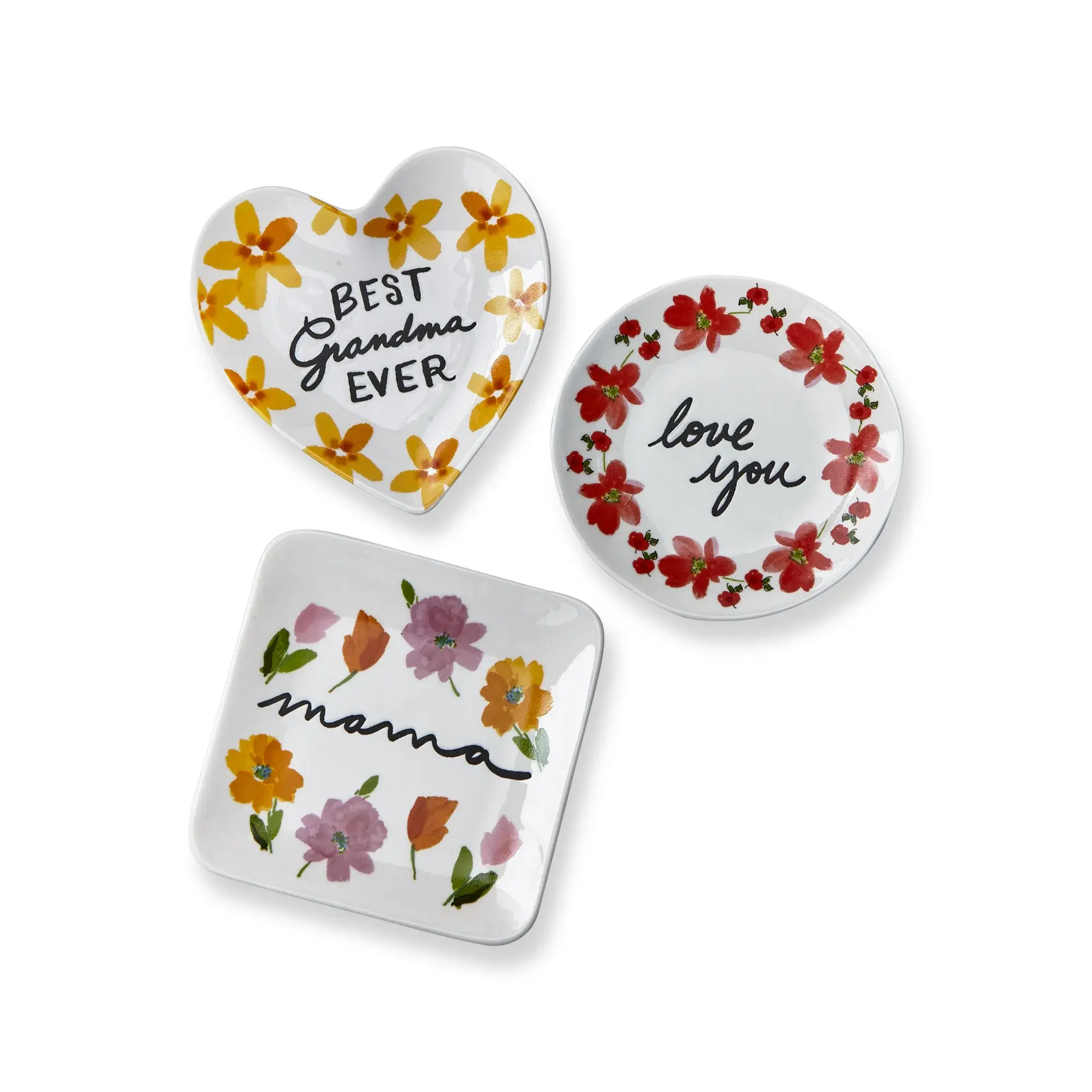 Sentiments Trinket Dishes Multi