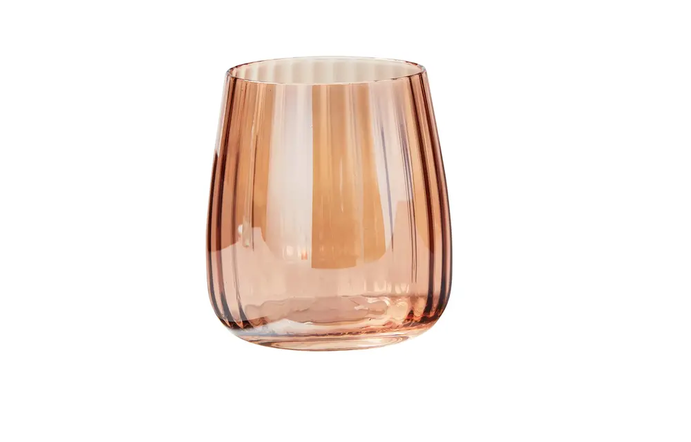 Chelsea Iridescent Optic Stemless Wine Glass Blush