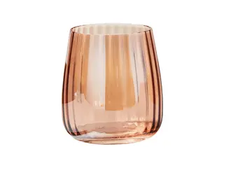 Chelsea Iridescent Optic Stemless Wine Glass Blush