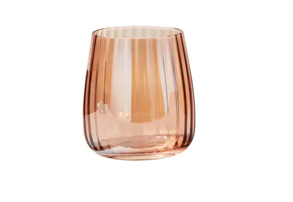 Chelsea Iridescent Optic Stemless Wine Glass Blush