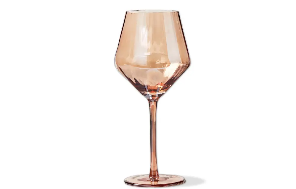 Chelsea Iridescent Optic Wine Glass Blush