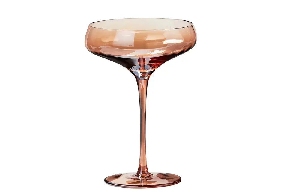 Chelsea Iridescent Optic Coupe Glass Blush