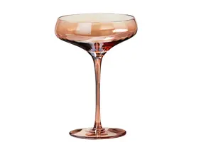 Chelsea Iridescent Optic Coupe Glass Blush