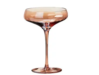 Chelsea Iridescent Optic Coupe Glass Blush