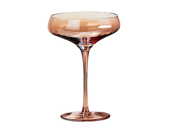 Chelsea Iridescent Optic Coupe Glass Blush