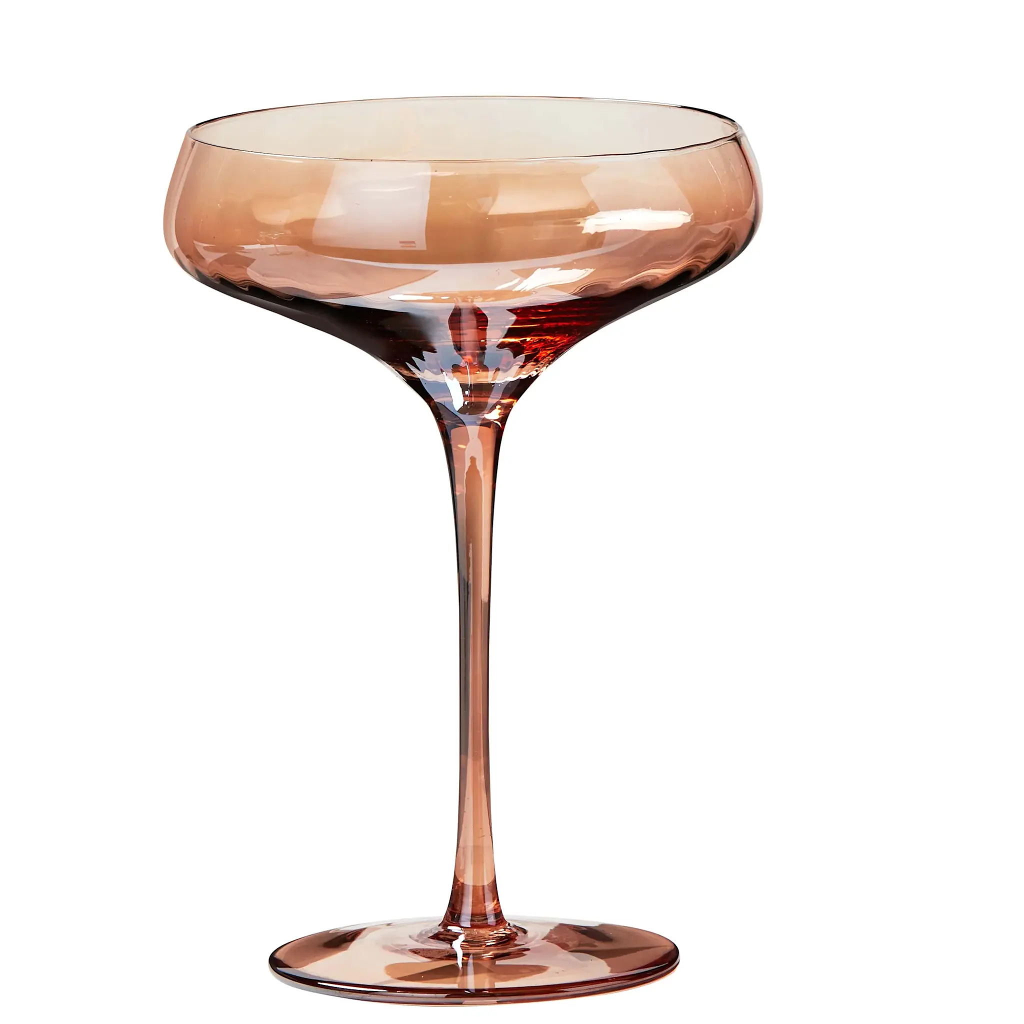 Chelsea Iridescent Optic Coupe Glass Blush