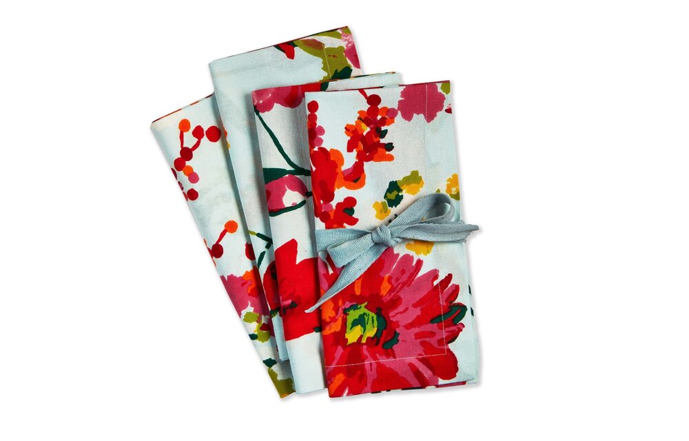 Blooming Flowers Napkin Set/4
