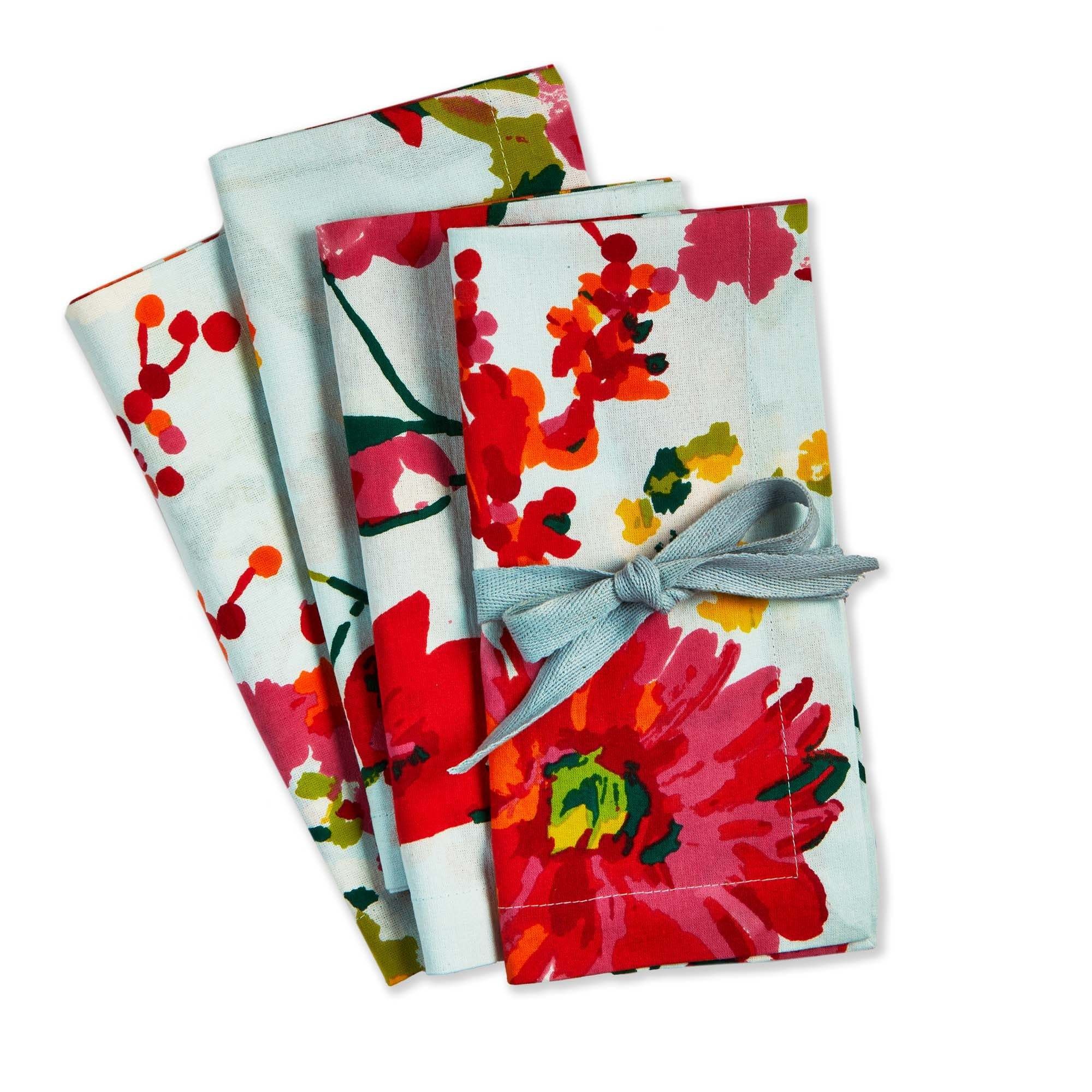 Blooming Flowers Napkin Set/4
