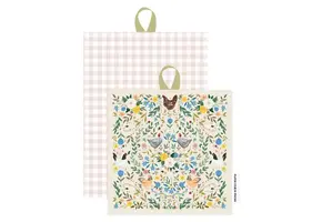 Chickens + Flowers Pot Holder Set