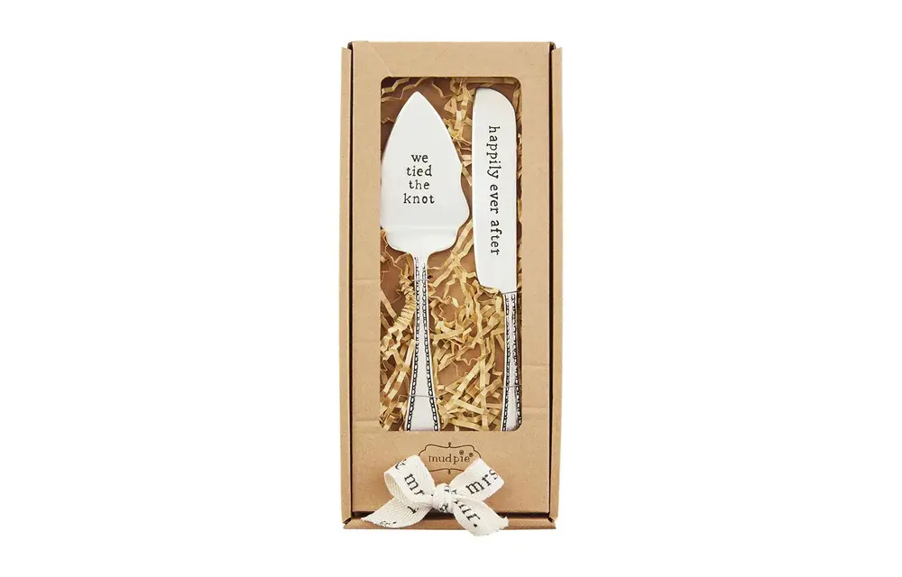 Boxed Wedding Cake Server Set