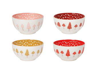 Toadstool Everyday Bowls Set of 4