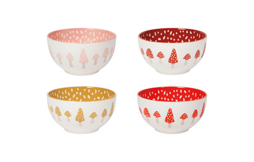 Toadstool Everyday Bowls Set of 4