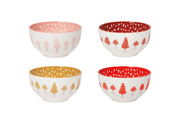 Toadstool Everyday Bowls Set of 4