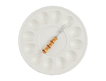 Deviled Egg Tray w/ Bamboo Fork