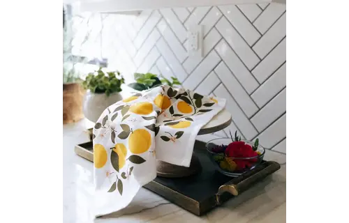 Orange Orchard Tea Towel