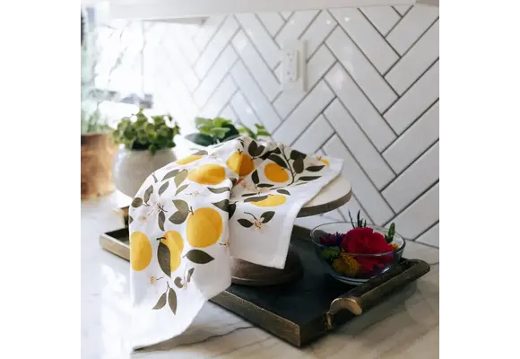 Orange Orchard Tea Towel