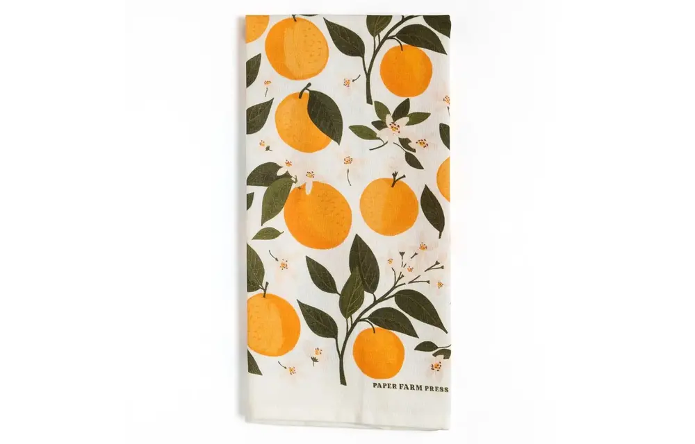 Orange Orchard Tea Towel