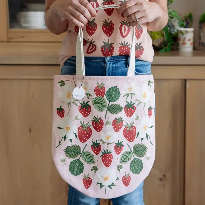 Strawberry Patch Canvas Tote Bag