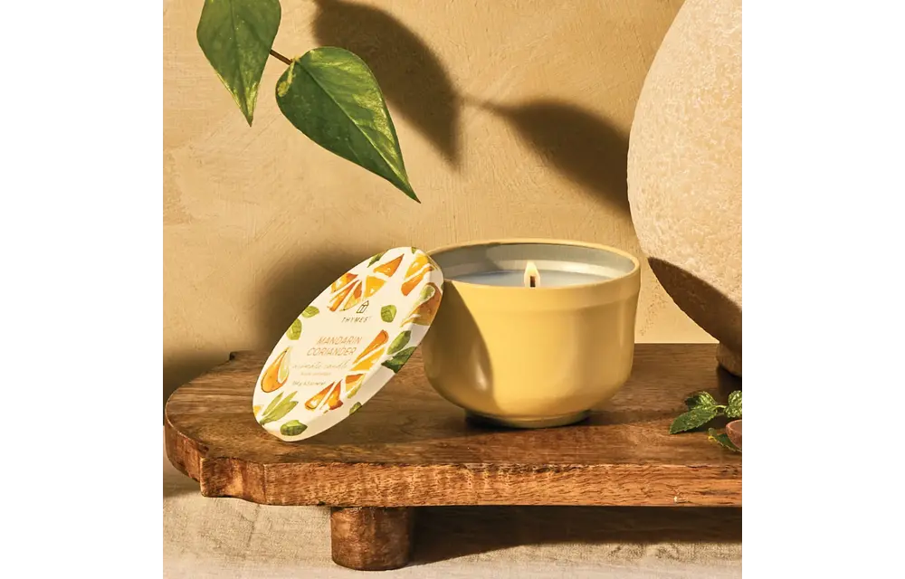 Mandarin Coriander Poured Candle Tin