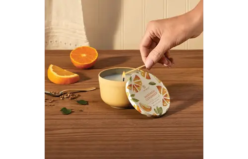 Mandarin Coriander Poured Candle Tin