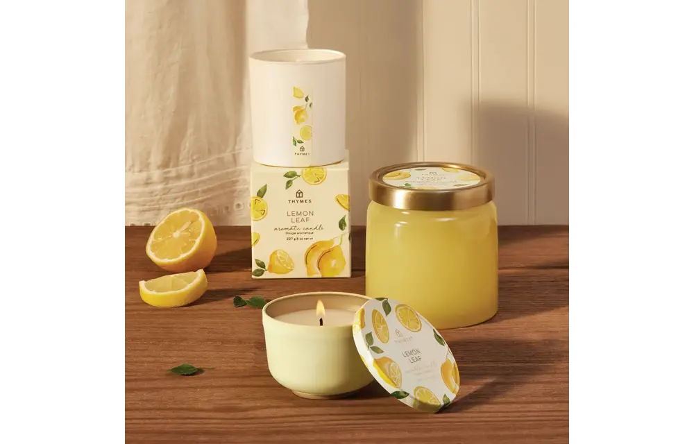 Lemon Leaf Poured Candle Tin