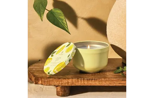Lemon Leaf Poured Candle Tin