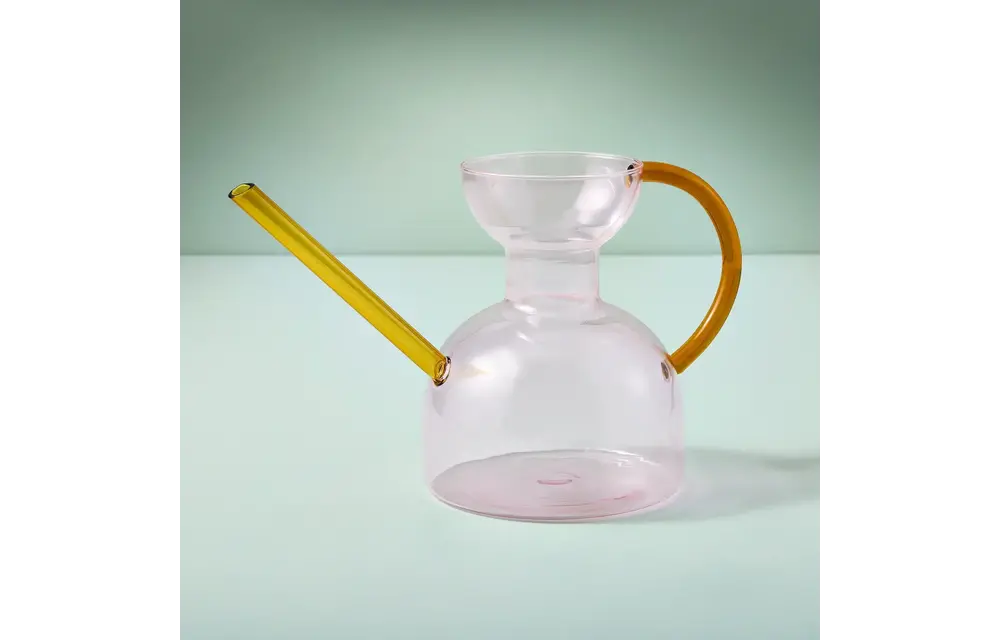 Glass Watering Can Pink