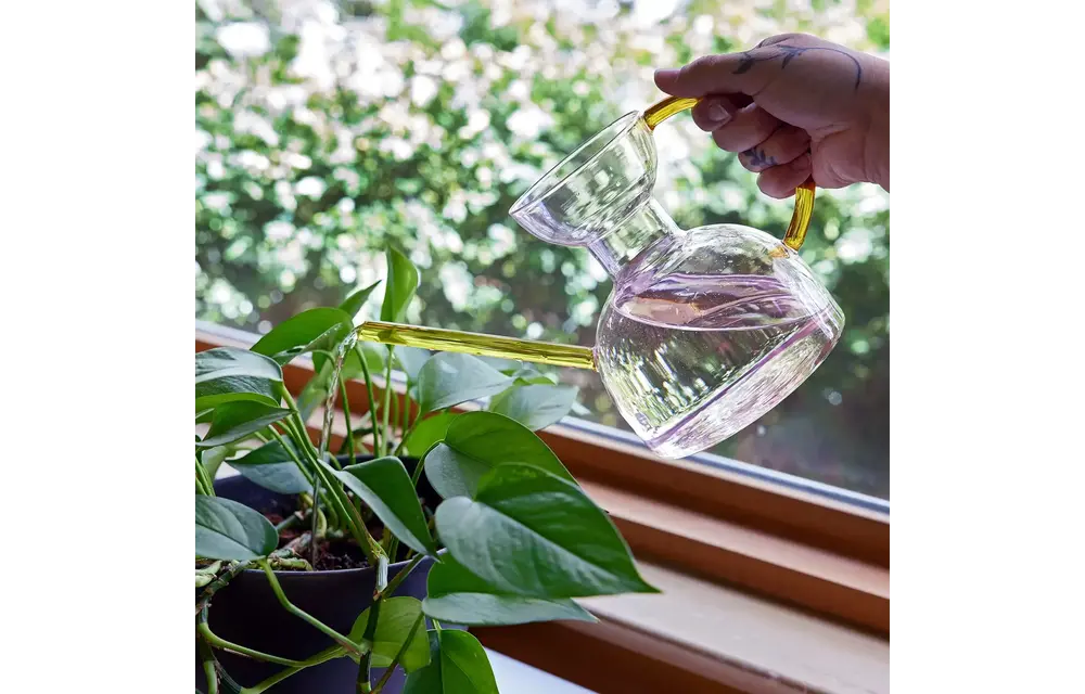 Glass Watering Can Pink