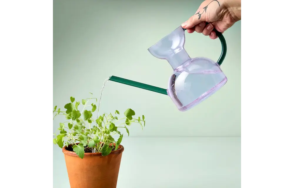 Glass Watering Can Purple