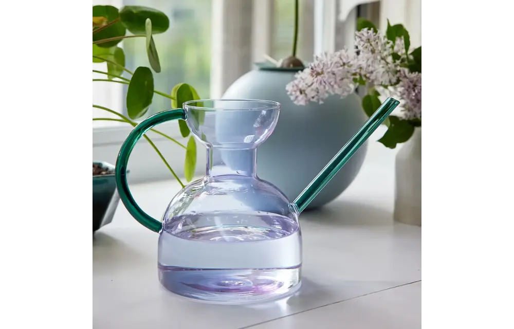 Glass Watering Can Purple