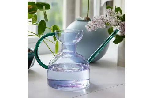 Glass Watering Can Purple