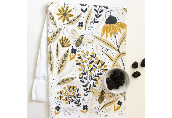Bee Garden Tea Towel