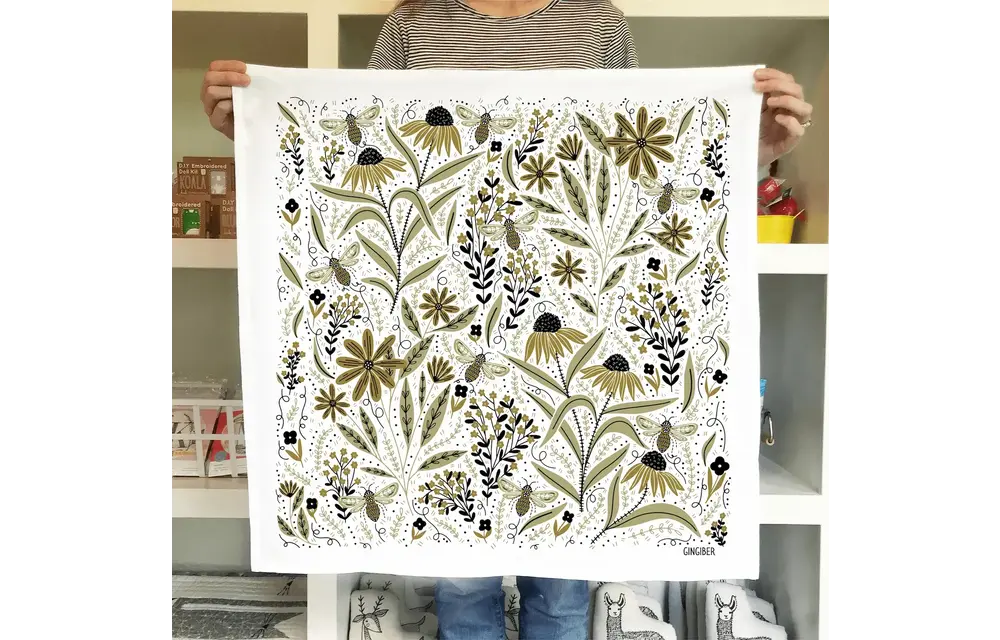 Bee Garden Tea Towel