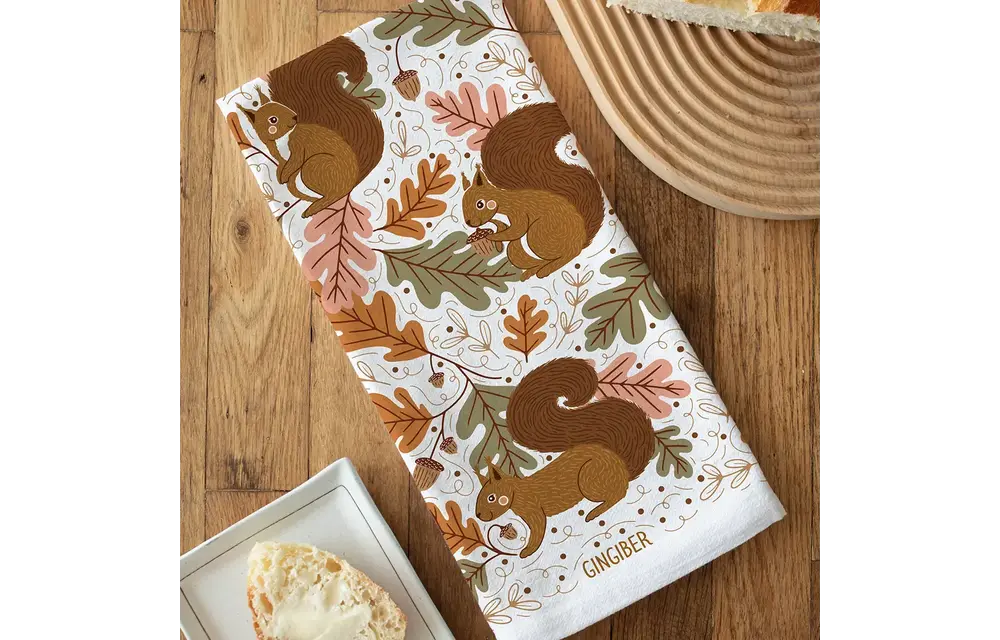 Squirrel Tea Towel