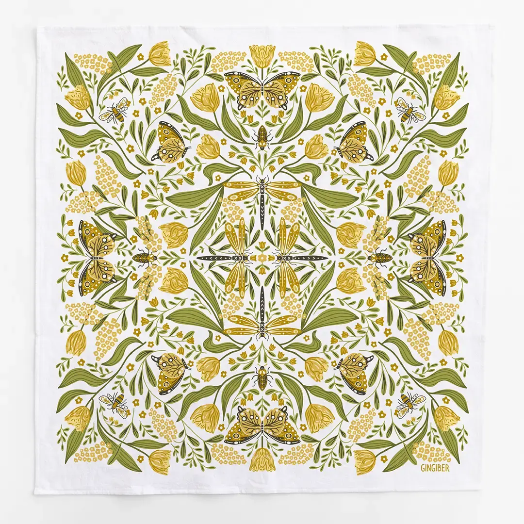 Golden Garden Tea Towel