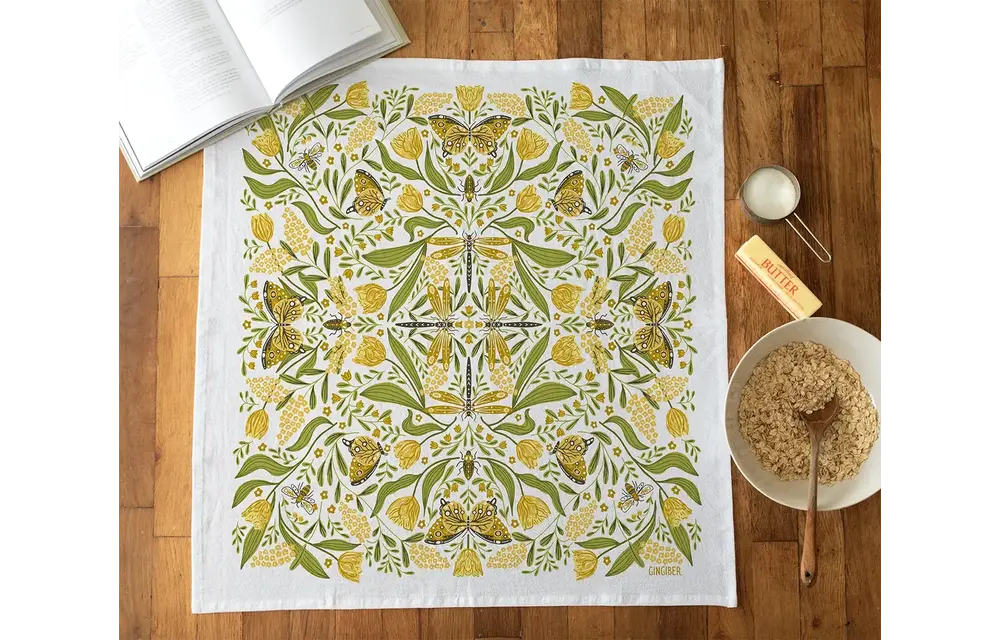 Golden Garden Tea Towel