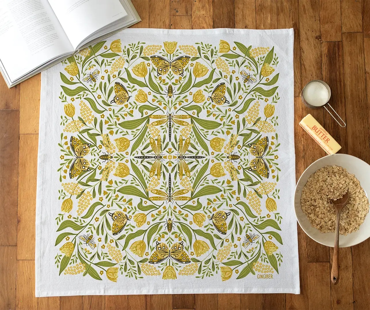 Golden Garden Tea Towel